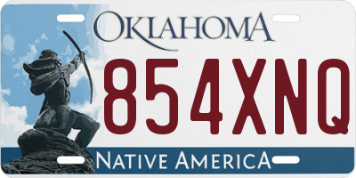 OK license plate 854XNQ