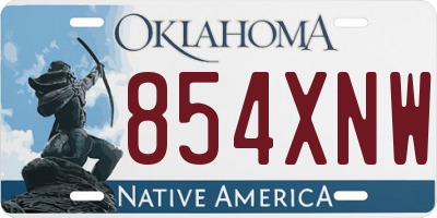 OK license plate 854XNW