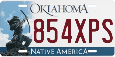 OK license plate 854XPS