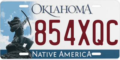 OK license plate 854XQC