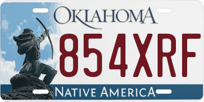 OK license plate 854XRF
