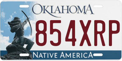 OK license plate 854XRP