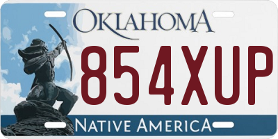 OK license plate 854XUP