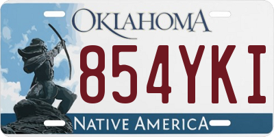OK license plate 854YKI