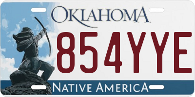 OK license plate 854YYE