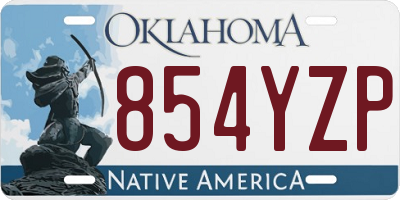 OK license plate 854YZP