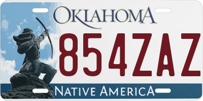 OK license plate 854ZAZ