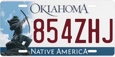 OK license plate 854ZHJ