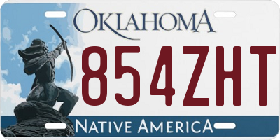 OK license plate 854ZHT