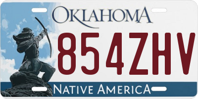OK license plate 854ZHV