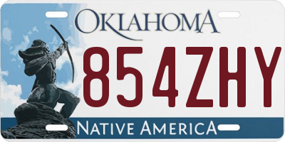 OK license plate 854ZHY