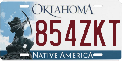 OK license plate 854ZKT