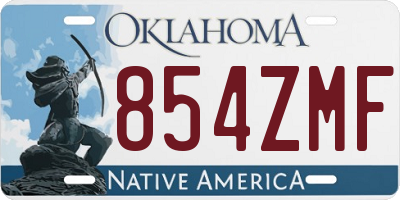 OK license plate 854ZMF