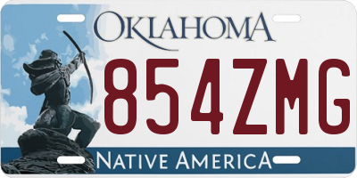 OK license plate 854ZMG