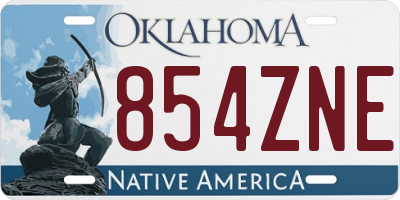 OK license plate 854ZNE