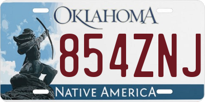 OK license plate 854ZNJ