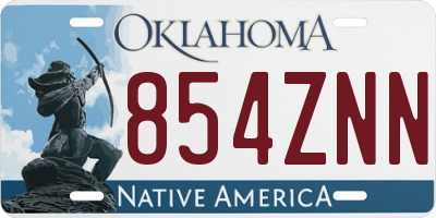 OK license plate 854ZNN