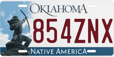 OK license plate 854ZNX