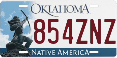 OK license plate 854ZNZ