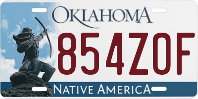 OK license plate 854ZOF