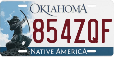 OK license plate 854ZQF