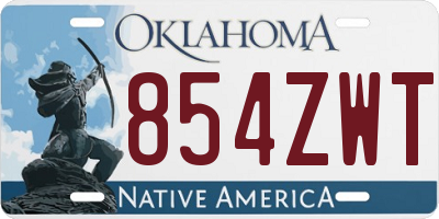 OK license plate 854ZWT