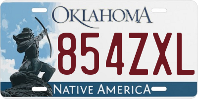 OK license plate 854ZXL