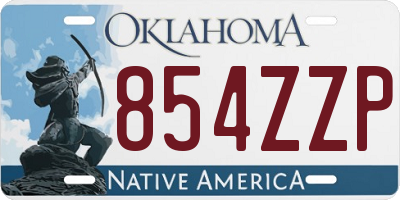 OK license plate 854ZZP