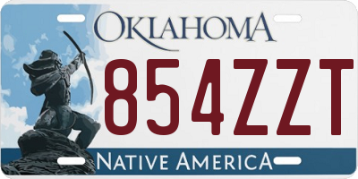 OK license plate 854ZZT