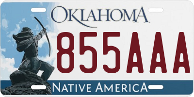OK license plate 855AAA