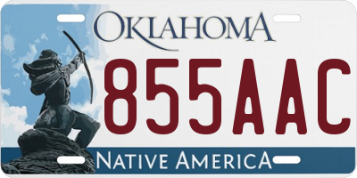 OK license plate 855AAC