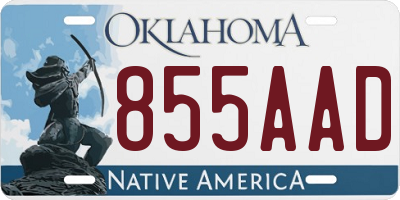 OK license plate 855AAD