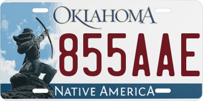 OK license plate 855AAE