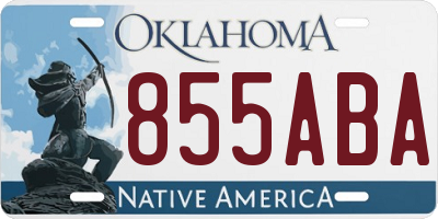 OK license plate 855ABA