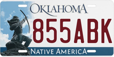 OK license plate 855ABK