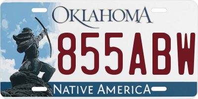 OK license plate 855ABW