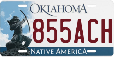OK license plate 855ACH