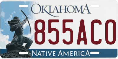 OK license plate 855ACO
