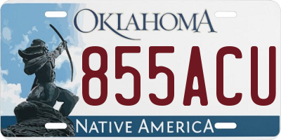 OK license plate 855ACU