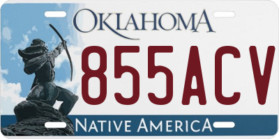 OK license plate 855ACV