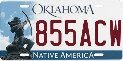 OK license plate 855ACW