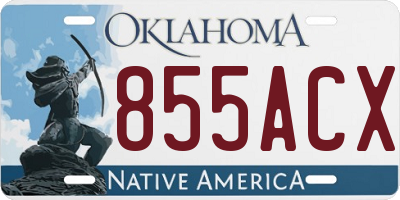 OK license plate 855ACX