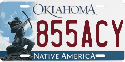 OK license plate 855ACY
