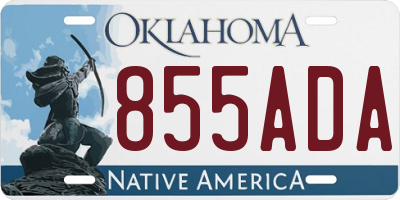 OK license plate 855ADA