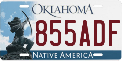 OK license plate 855ADF