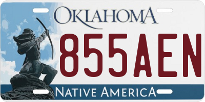OK license plate 855AEN