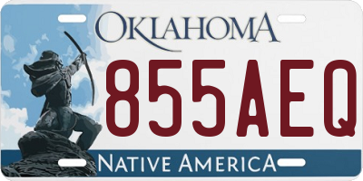 OK license plate 855AEQ