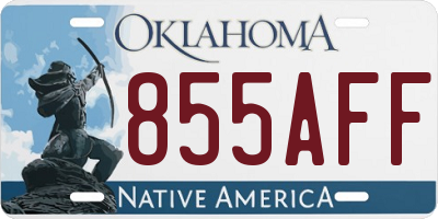 OK license plate 855AFF
