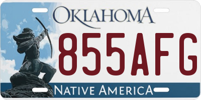 OK license plate 855AFG