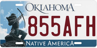 OK license plate 855AFH